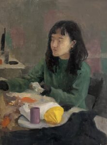 Stephanie painting a Still Life