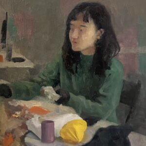 Stephanie painting a Still Life