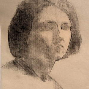 Self Portrait, thinking of Corot