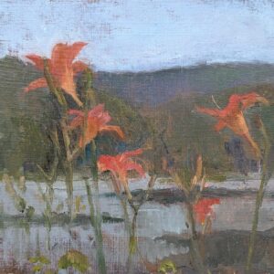 Flowers, by the Pond